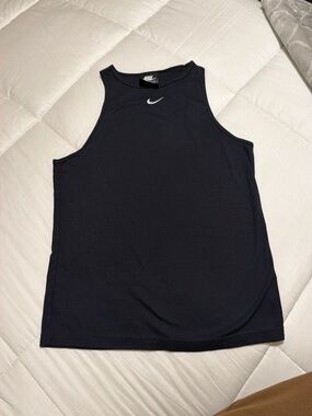 Nike Black Sleeveless Athletic Tank with White Swoosh